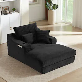 Anysun - 47'' Modern Comfortable Unique Cushion Design Cushioned Compression Corduroy Sofa with Spacious Depth - Black