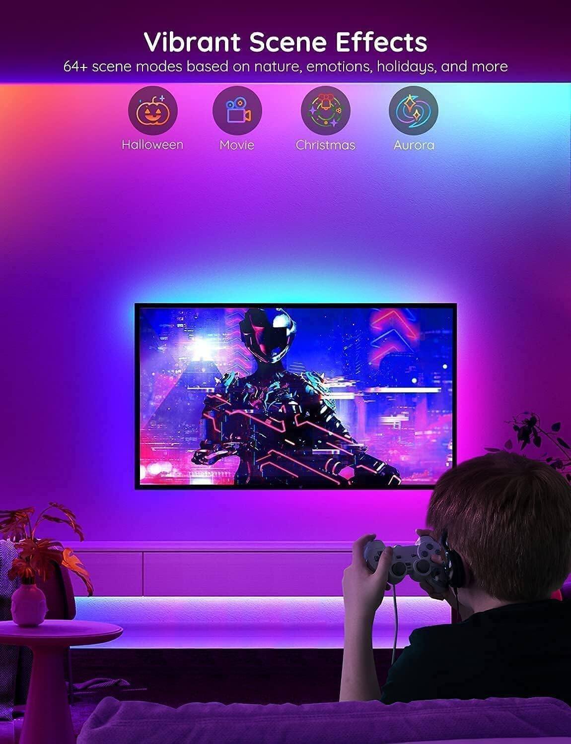 Vibrant Scene Effects  
64+ scene modes based on nature, emotions, holidays, and more  
Halloween Movie Christmas Aurora