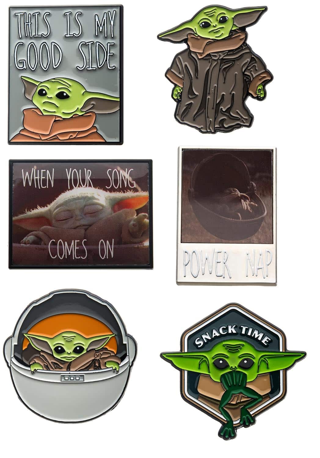 SalesOne LLC - Star Wars: The Mandalorian, The Child "Baby Yoda" Enamel Pin Bundle | Set of 6 - Assorted