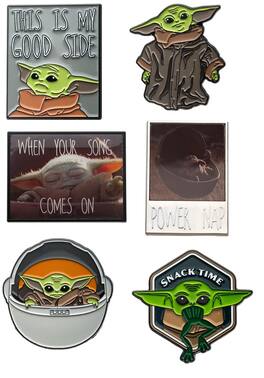 SalesOne LLC - Star Wars: The Mandalorian, The Child "Baby Yoda" Enamel Pin Bundle | Set of 6 - Assorted