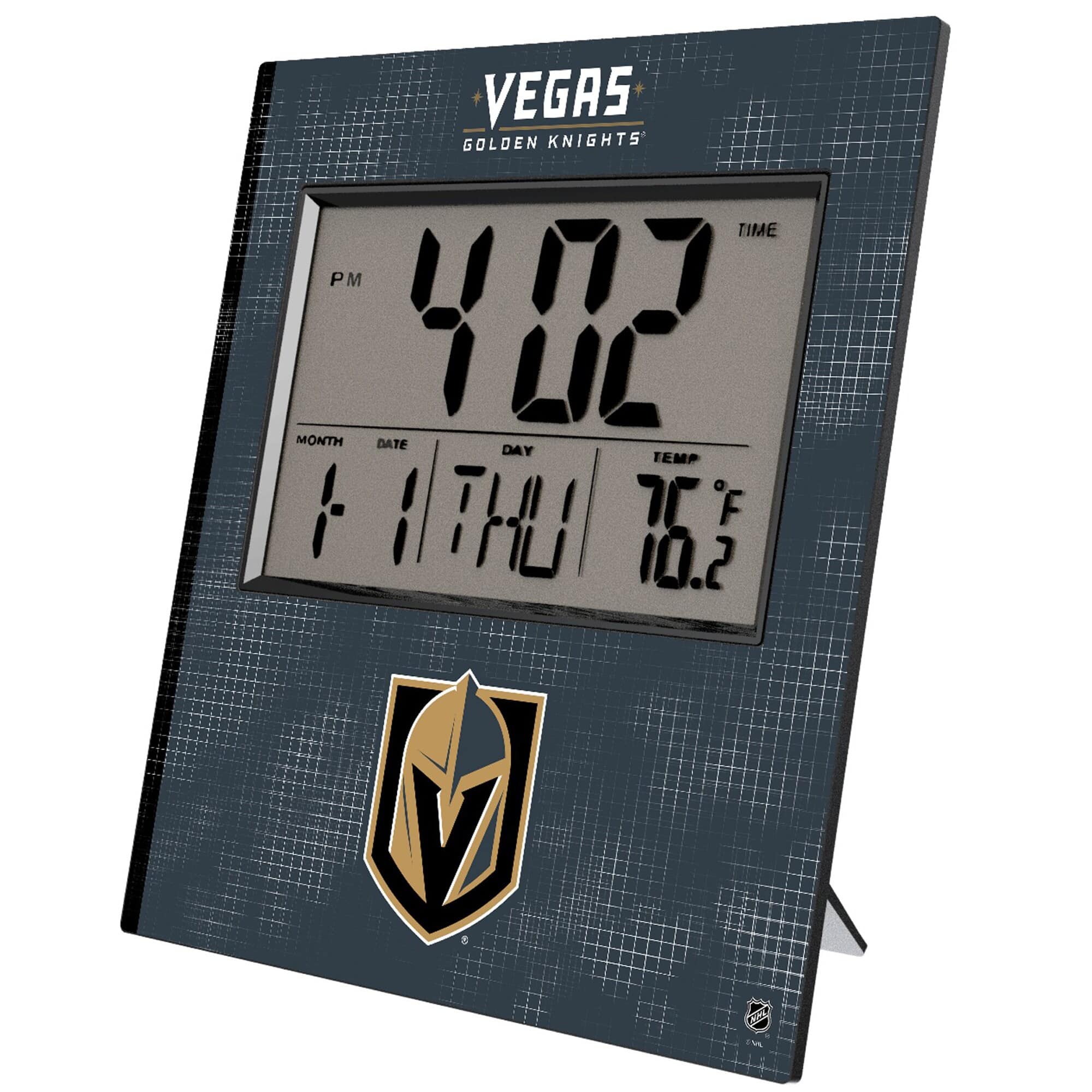 VEGAS  
GOLDEN KNIGHTS  

TIME  
4:02 PM  

MONTH DATE DAY TEMP  
1 11 THU 76°F  

10.2