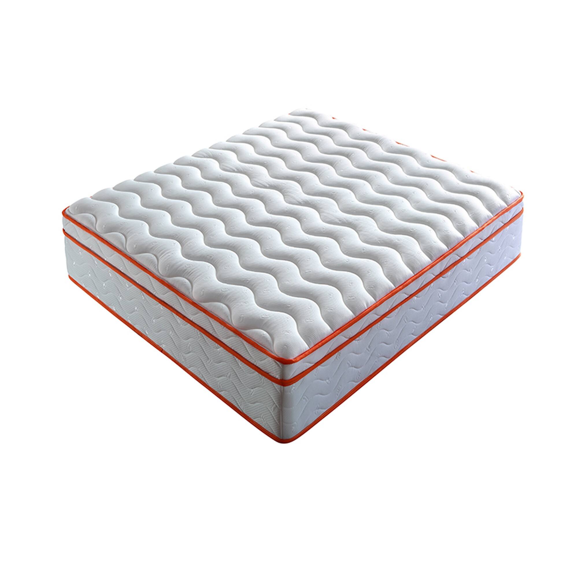 Alt View 4. Boyel Living - 12-Inch King Euro-Top Hybrid Memory Foam and Pocket Coil Mattress - White.