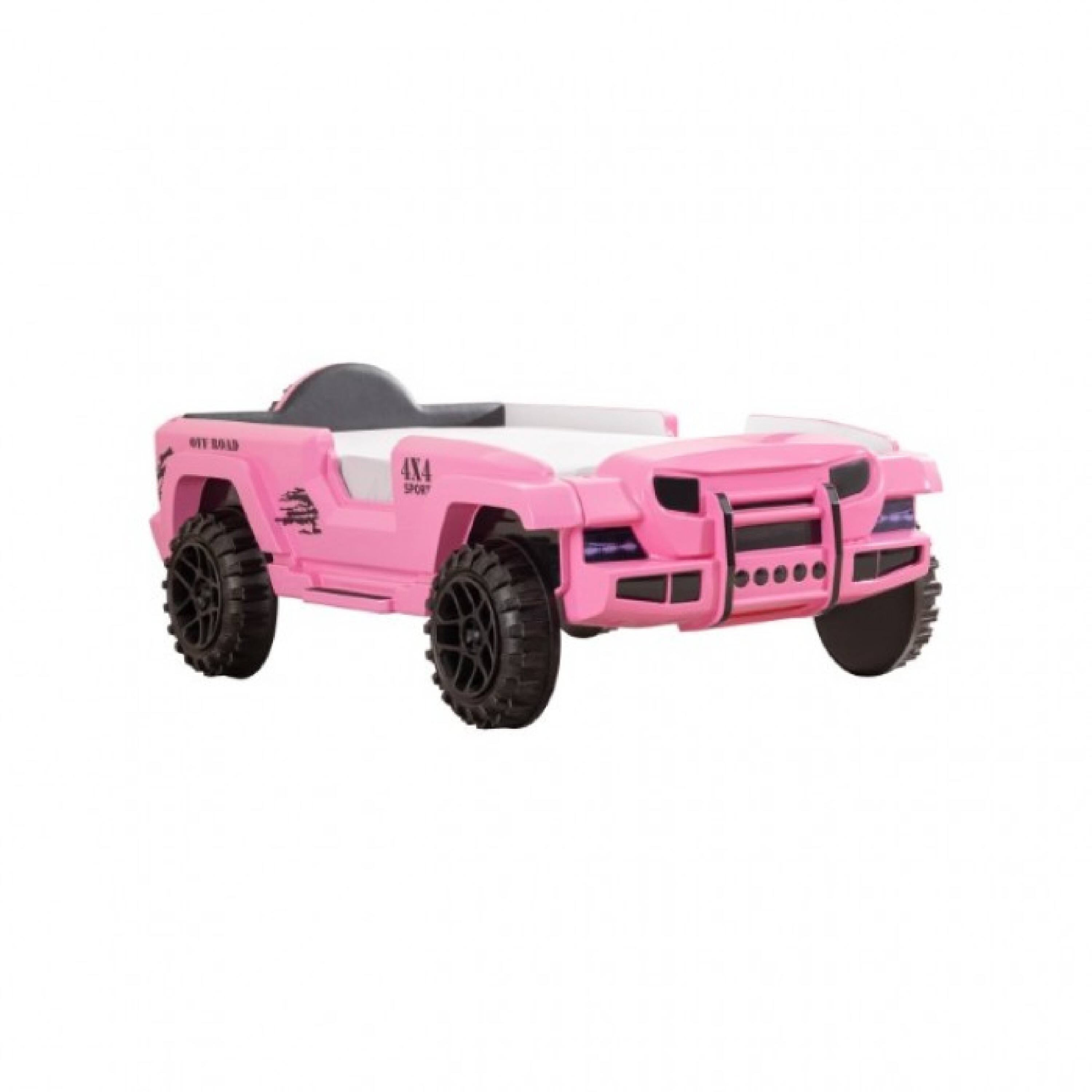 Manhattan Lane - Randy SUV Twin Bed with Lights and Sound Effects, Faux Leather - Pink