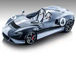 2020 McLaren Elva Convertible #4 Black w/Silver Accents "Exclusive Collection" Ltd Ed to 79 pcs 1/18 Car by Tecnomodel