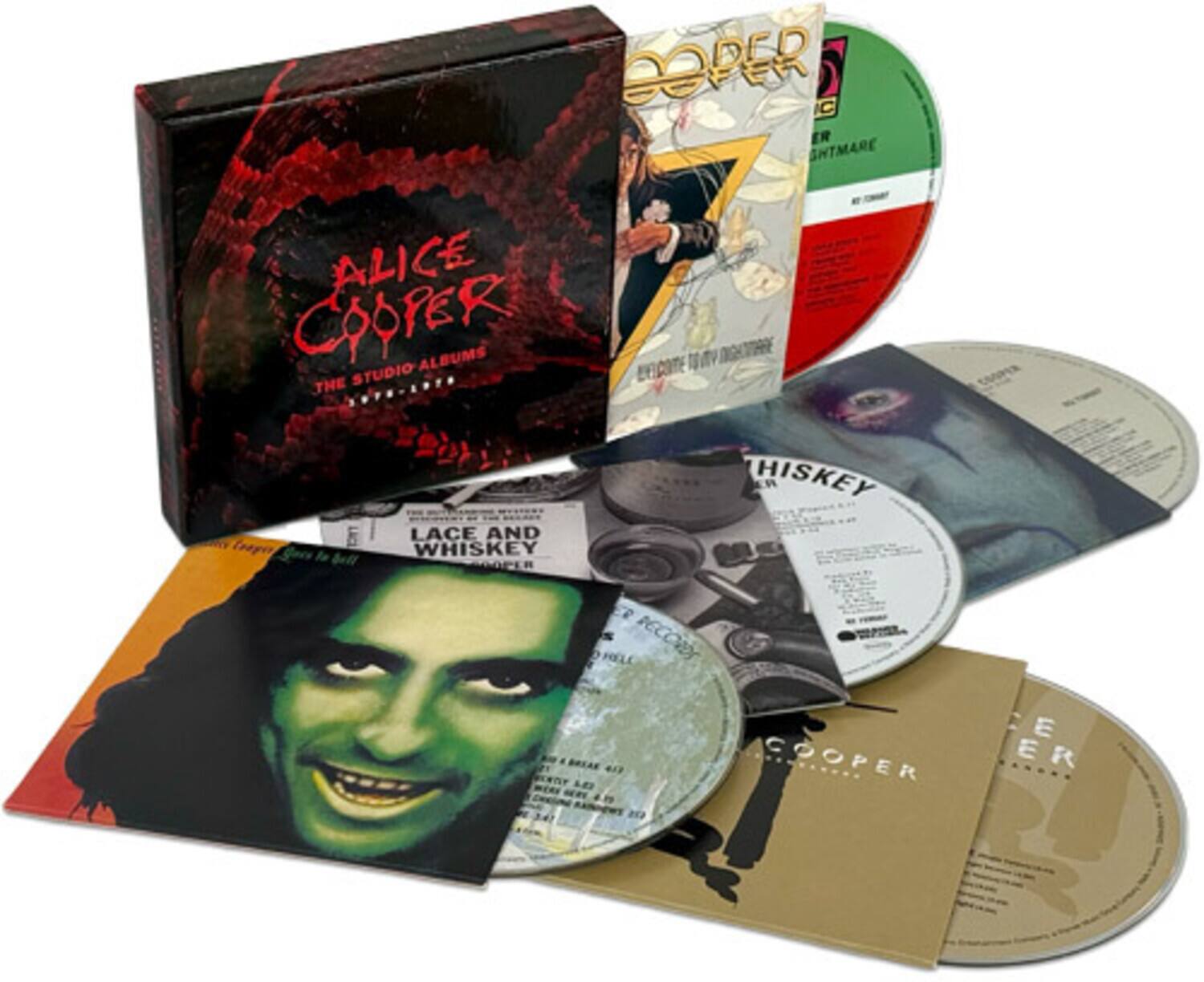ALICE COOPER STUDIO ALBUMS

1. Welcome to My Nightmare
2. Lace and Whiskey
3. The Sintmare
4. The Hell
5. Con