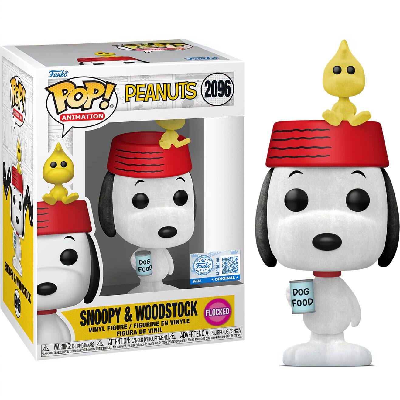 BU TOAR Funko POP! PEANUTS 2096 ANIMATION NOI W DOG FOOD Furko ORI N ORIGINAL Tudde WODSTTA SNOOPY & WOODSTOCK VINYLE FLOCKED FIGURINE EN FIGURE / VINYL DE VINIL PELIGRO DE ASFIIA FIGURA A ADVERTENCIA: x mees DITOUFFEMENT a saloE - DANGER prqueres  i adeouato RAZARO A ATTENTION: enters de nors 5e 2 not Pates WARNING: CHOKING to cotensct p - A - etites pices CAE VOE DOG FOOD