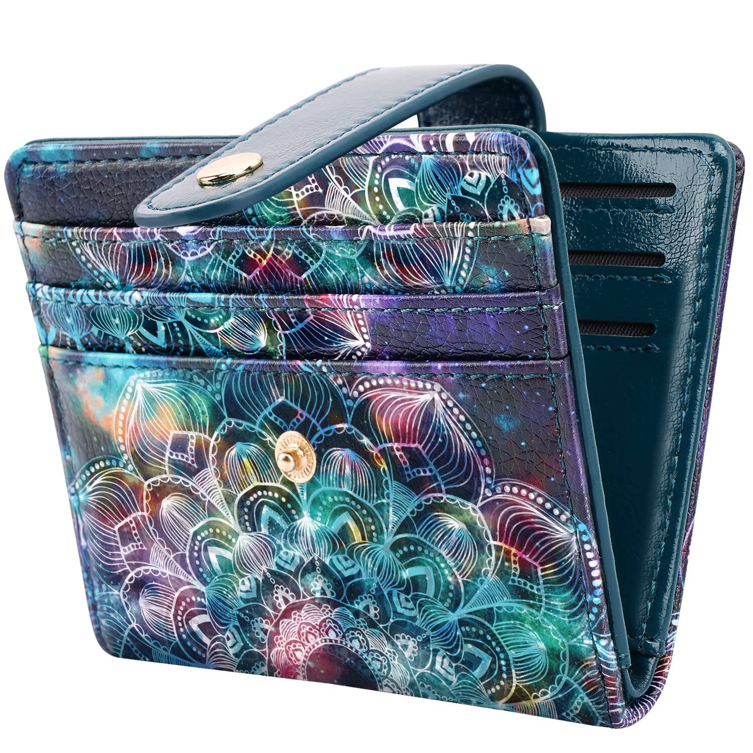 Simikol Small Wallets For Women Slim Minimalistfor Bifold Credit Card Holder For Pocket Or Purse, Sunflower