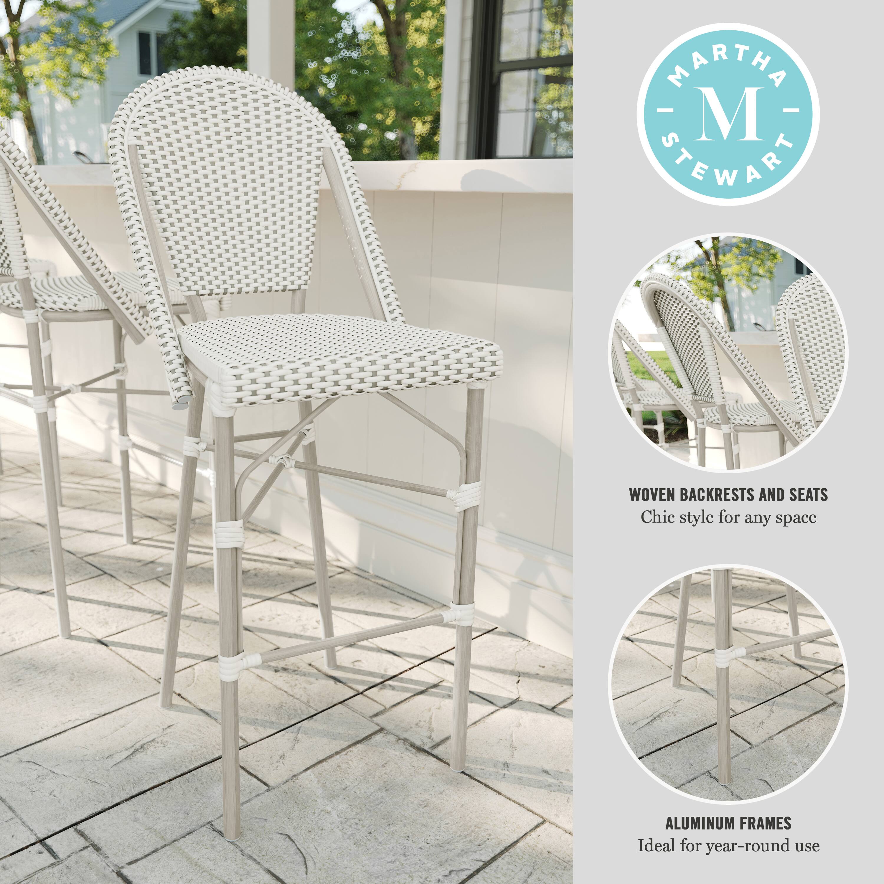 MARTHA STEWART WOVEN BACKRESTS AND SEATS Chic style for any space ALUMINUM FRAMES Ideal for year-round use