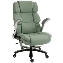 Homcom - Office Chair with Inflatable Adjustable Lumbar Support, 400 Lbs Heavy Duty High Back Desk Chair - Green