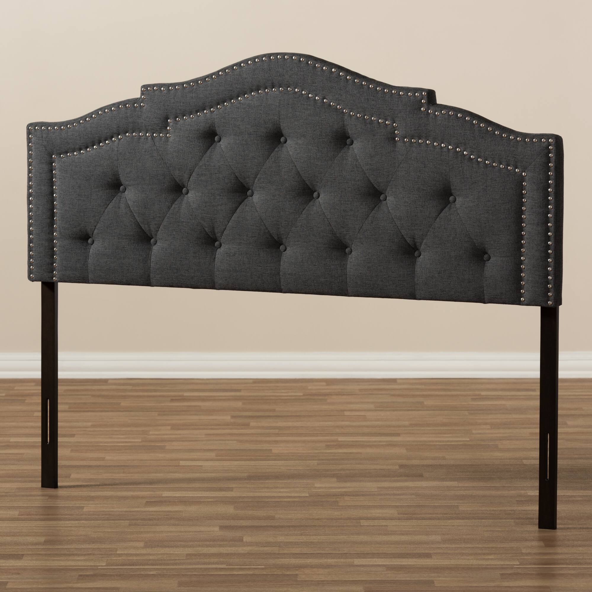 Alt View 1. Baxton Studio - Edith Modern and Contemporary Fabric Queen Size Headboard - Dark Grey.