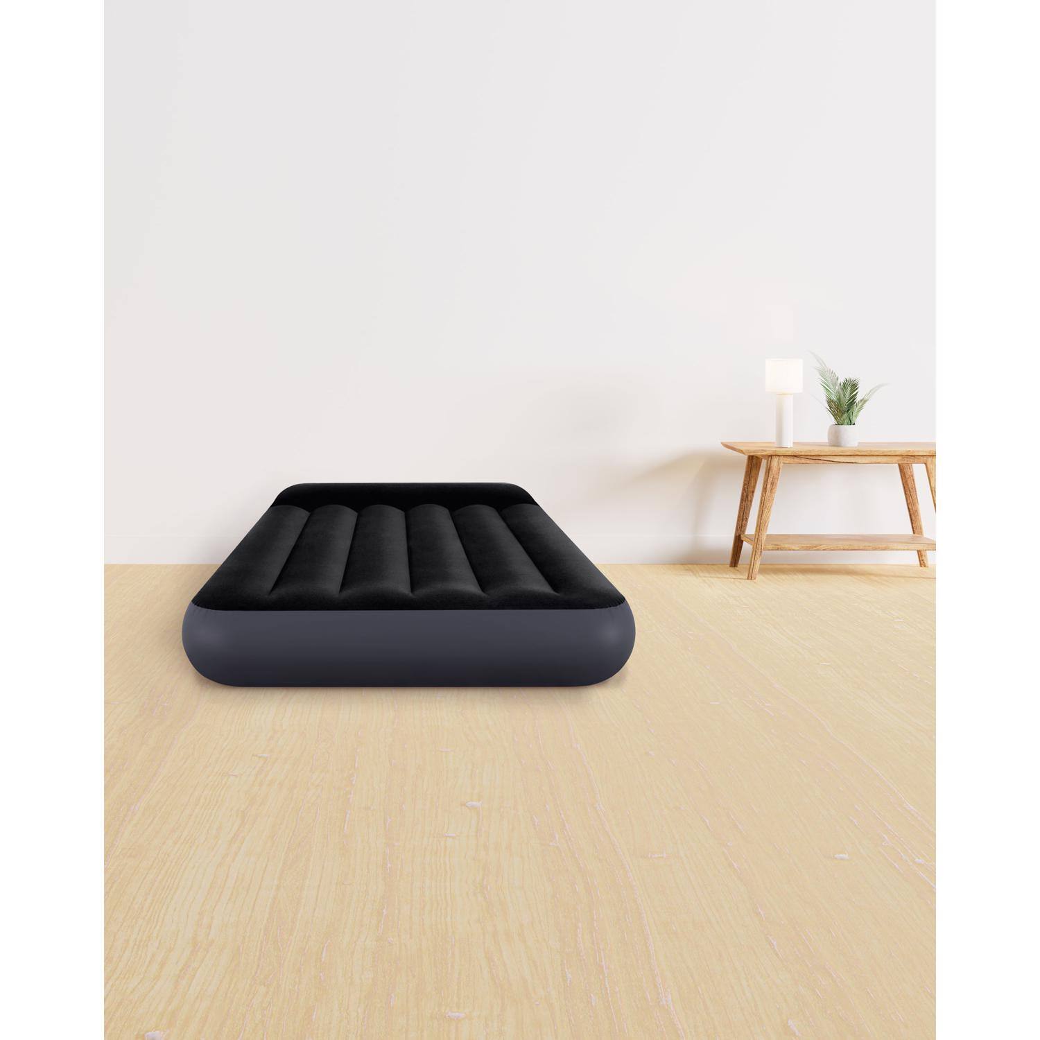 Left. Intex - Intex Dura Pillow Rest Classic Blow Up Mattress Air Bed with Built In Pump, Twin - Blue.