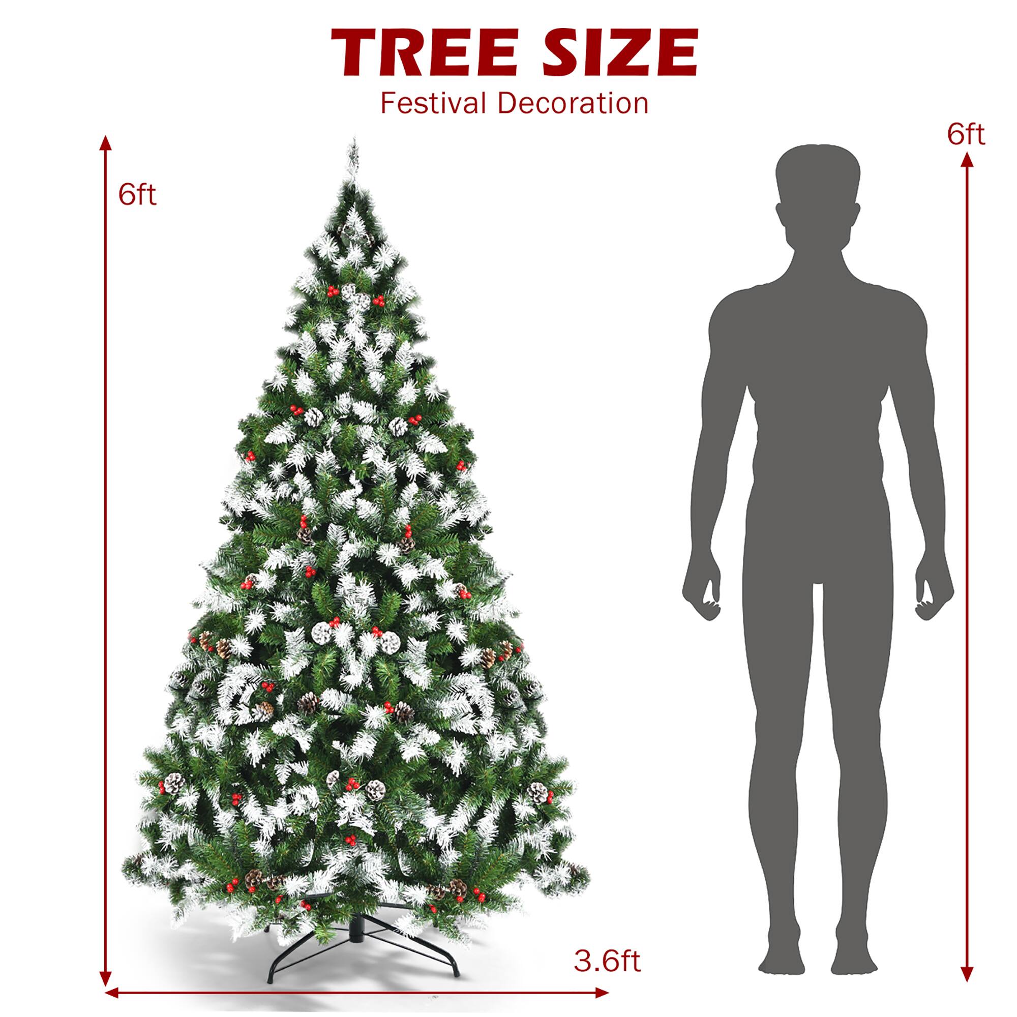 Tree Size Festival Decoration 6ft 6ft 3.6ft
