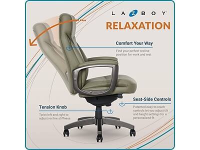 LA-Z BOY RELAXATION

Comfort Your Way
Find your perfect recline position for work and rest

Tension Knob
Twist left and right to adjust recline stiffness

Seat-Side Controls
Patented easy-to-reach controls let you adjust tilt and height settings for a personalized fit