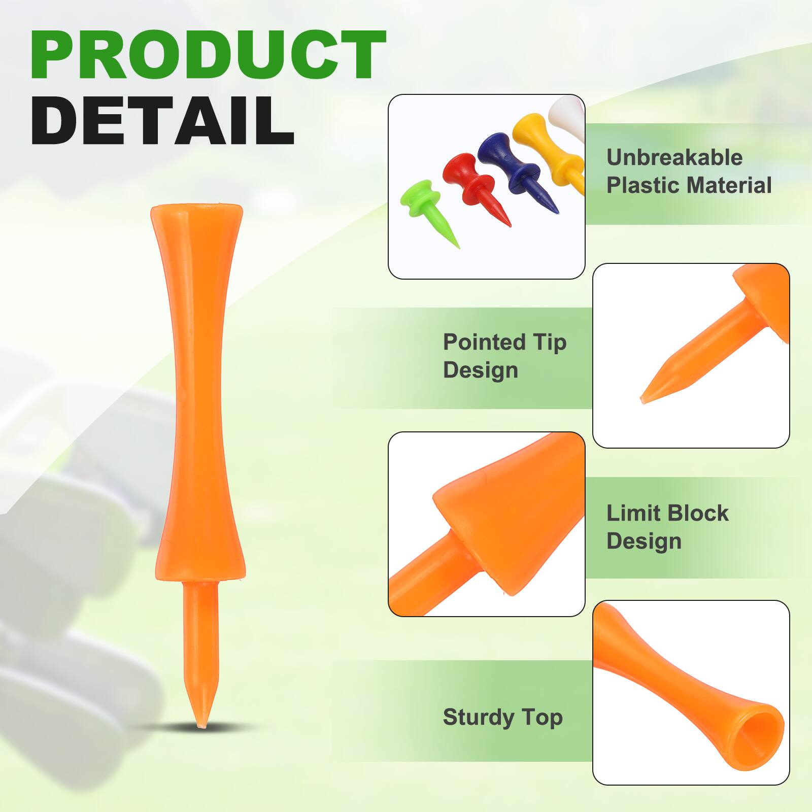 PRODUCT DETAIL

- Unbreakable Plastic Material
- Pointed Tip Design
- Limit Block Design
- Sturdy Top