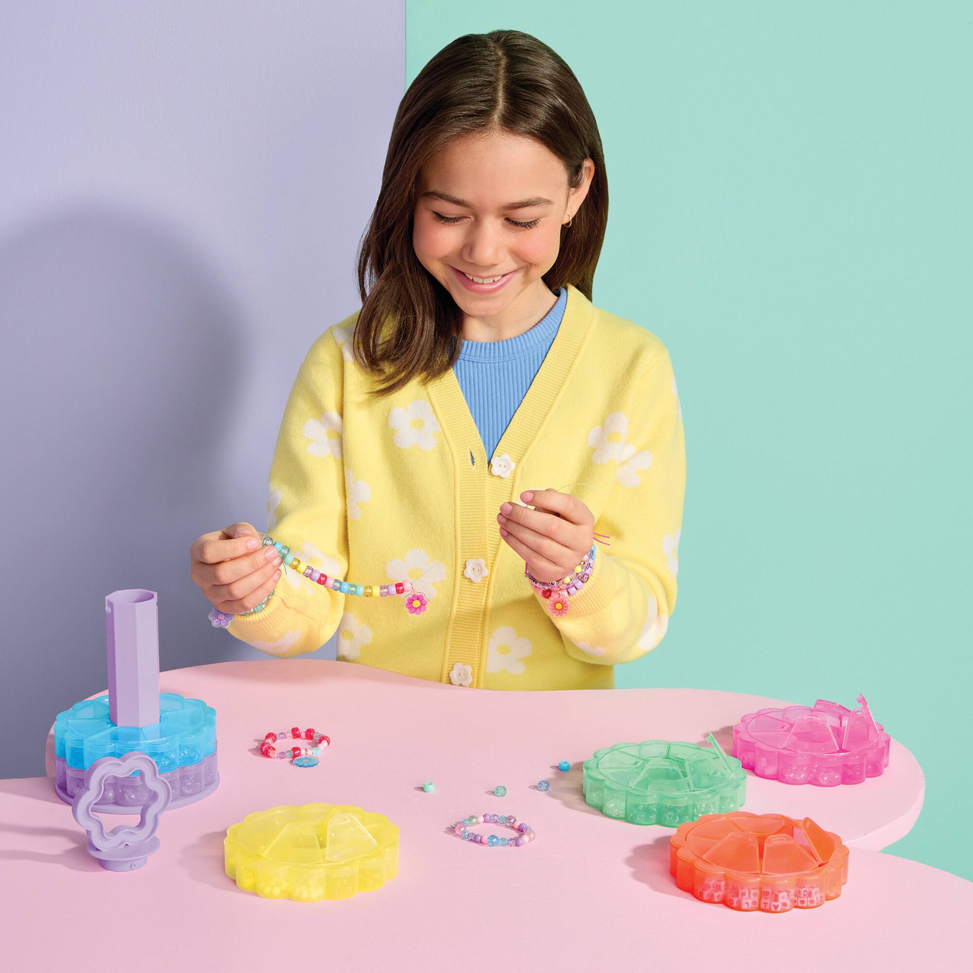 Alt View 3. Make It Real - Make It Real: Flower Tower Bead Storage - DIY 20 Bracelets, 628 Beads and Charms.