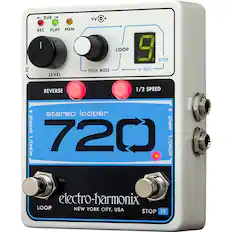 - DUB
- REC
- PLAY
- MEM
- 9V
- LOOP
- 0-90%
- STOP
- FC LEVEL
- PUSH: MODE
- REVERSE
- 1/2 SPEED
- stereo looper
- 720
- MONO/L OUTPUT
- MONO/L INPUT
- electro-harmonix
- NEW YORK CITY, USA
- LOOP
- STOP
- FX
