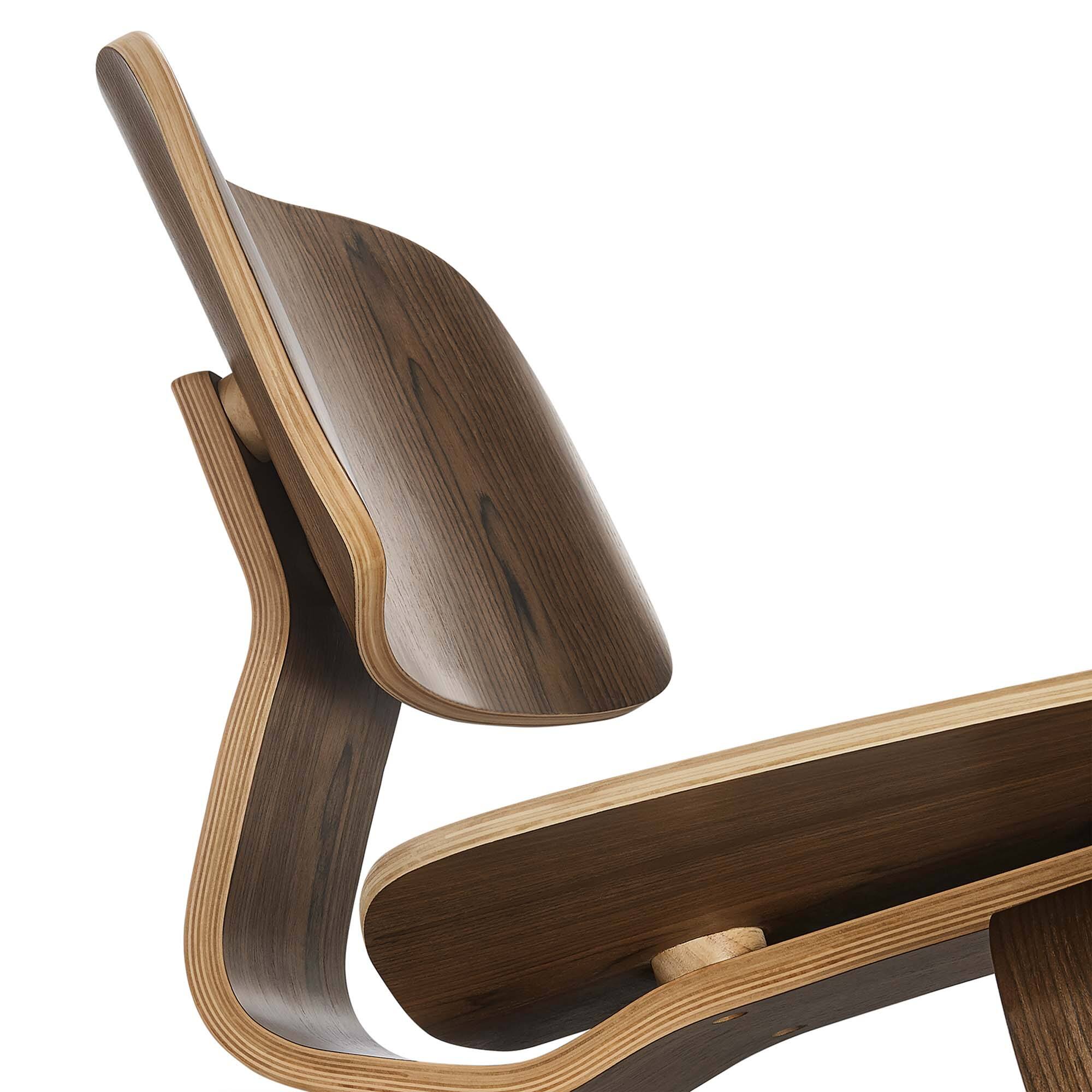 Alt View 5. Modway - Fathom Wood Lounge Chair by Modway - Walnut.