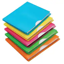 Pendaflex - Glow Plastic File Jacket, 1" Expansion, Letter Size, 5/Pack - Assorted