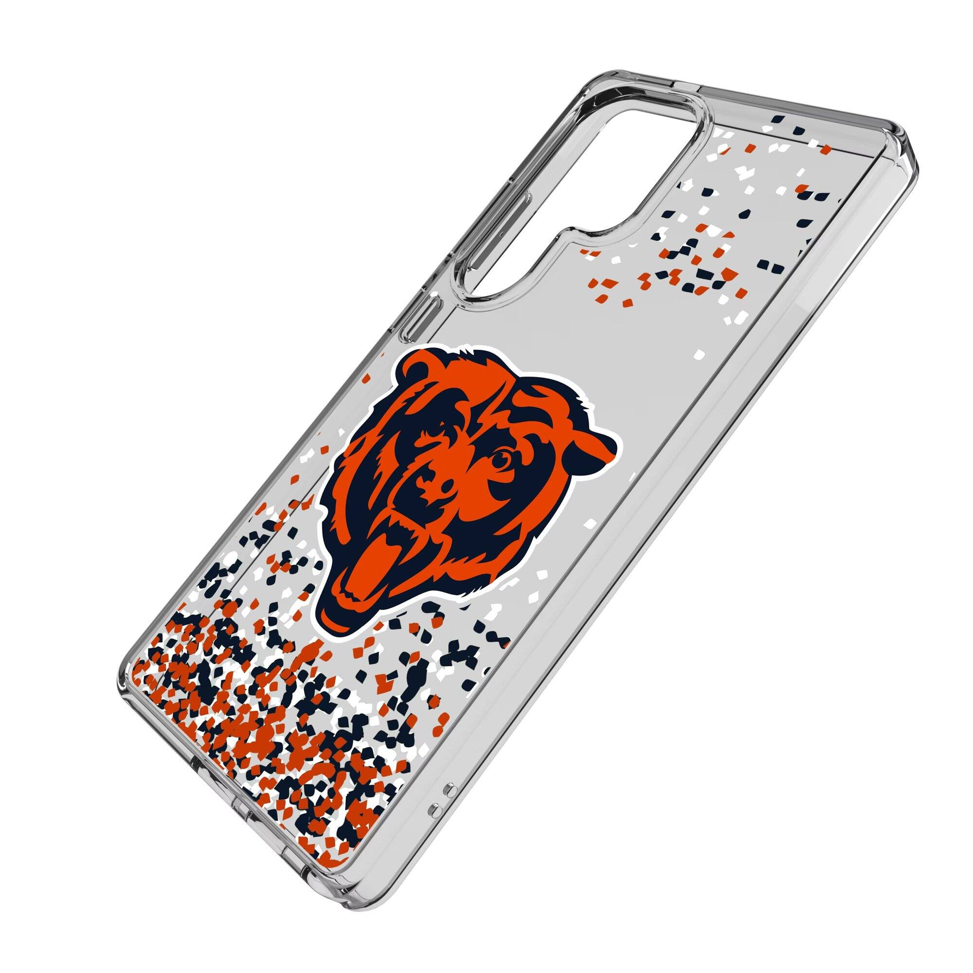 Alt View 1. Keyscaper - Chicago Bears Galaxy Clear Case with Confetti Design - S23 - Multicolor.