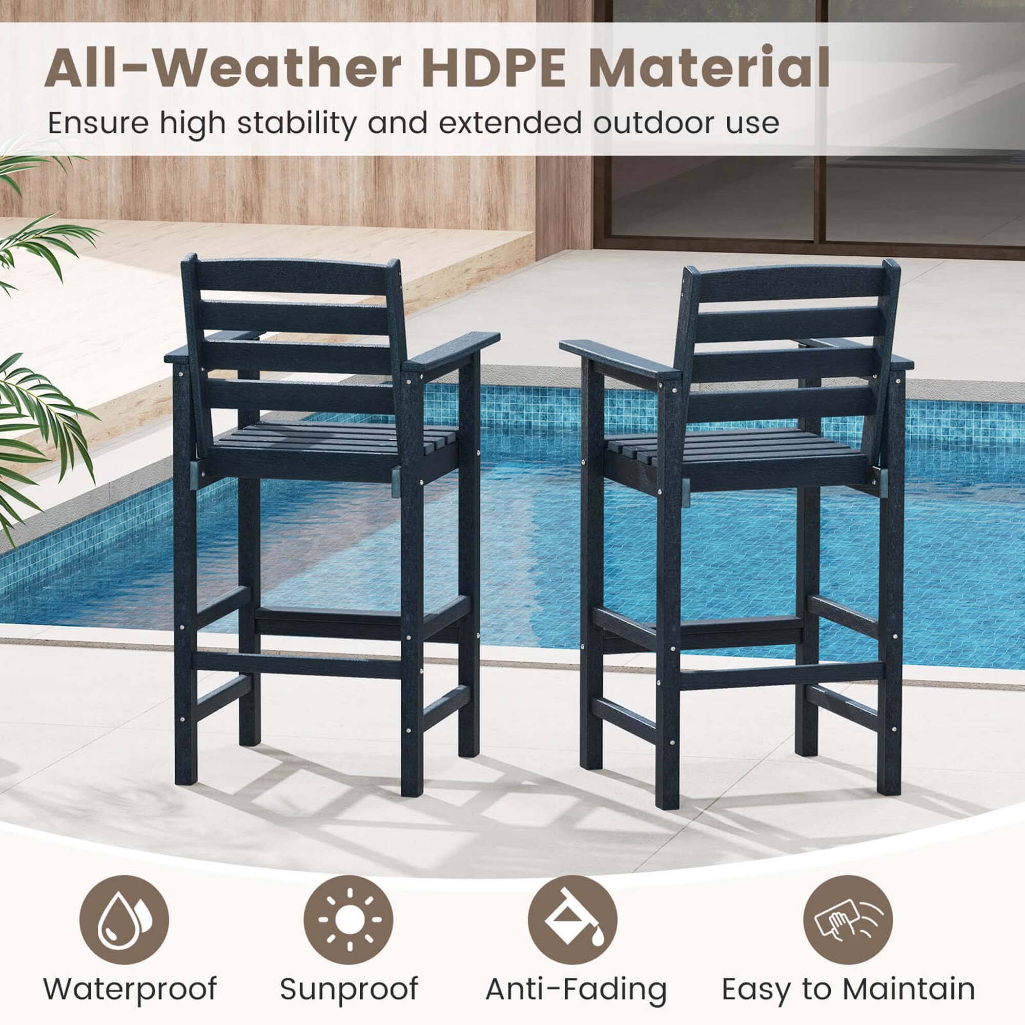 All-Weather HDPE Material Ensure high stability and extended outdoor use Waterproof Sunproof Anti-Fading Easy to Maintain