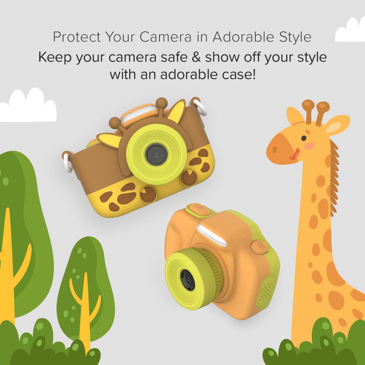 Protect Your Camera in Adorable Style  
Keep your camera safe & show off your style with an adorable case!