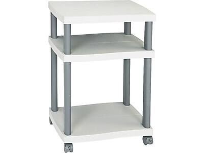 Safco - Wave 3-Shelf Plastic/Poly Mobile Printer Stand with Lockable Wheels - Light Gray/Charcoal