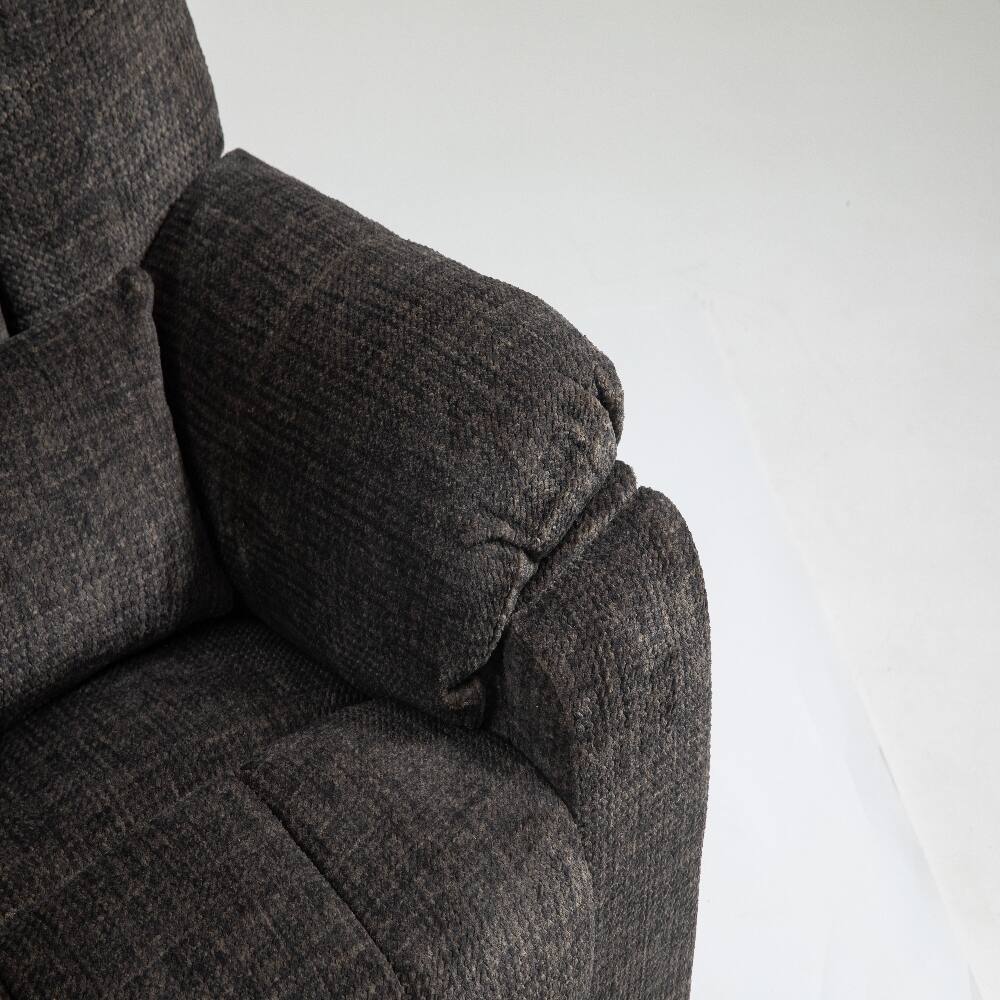 Alt View 3. Ropilly - Ropilly Oversized Electric Lift Chair, Lay Flat Recliner with Heat and Massage, 400 lbs Capacity, Dark Brown - Dark Brown.