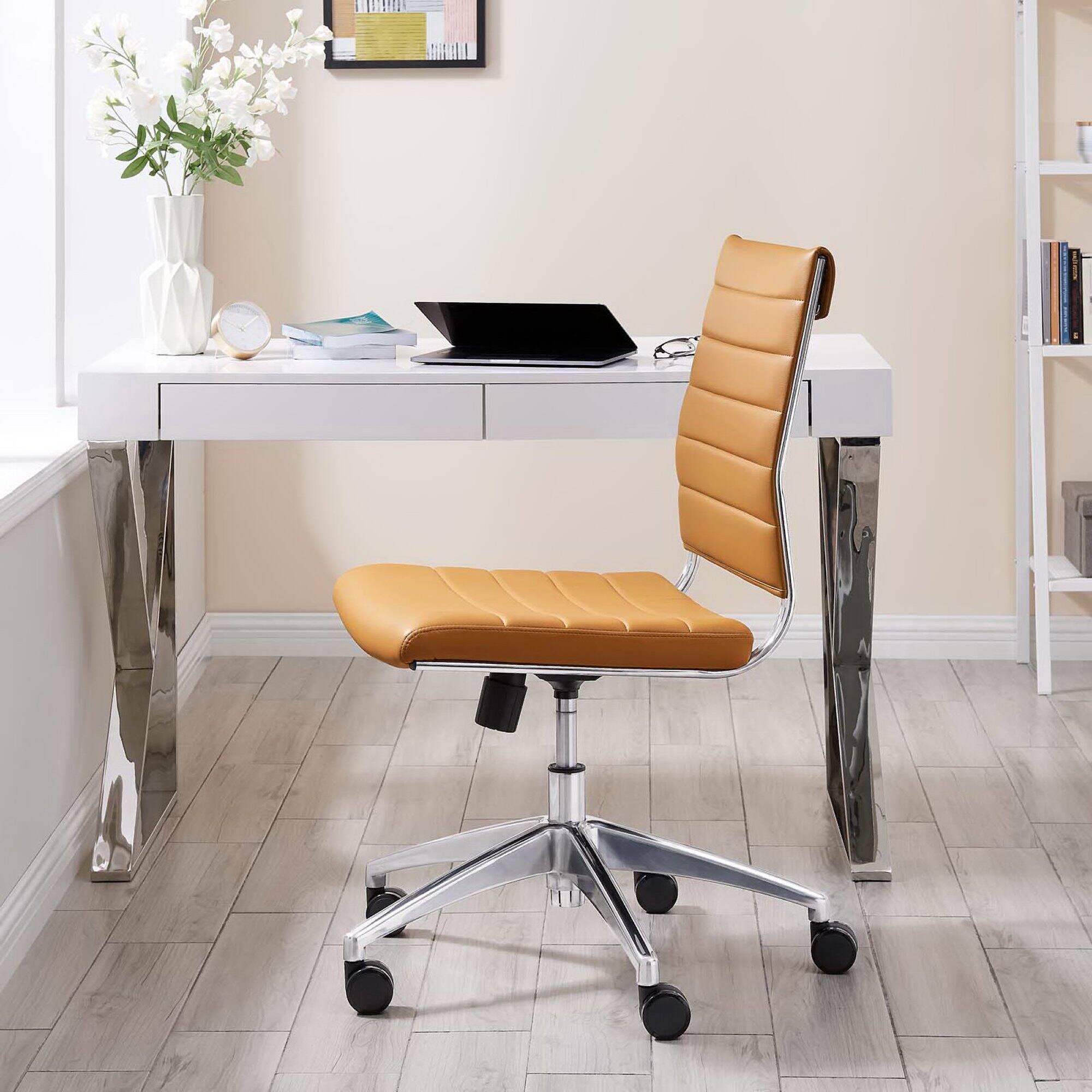 Alt View 4. Modway - Jive Armless Mid Back Office Chair by Modway - Brown.