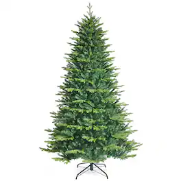 WELLFOR - 8ft Pre‑Lit Artificial Christmas Tree, Hinged Xmas Tree with 2956 Branch Tips,670 LED Lights& APP Control - Green
