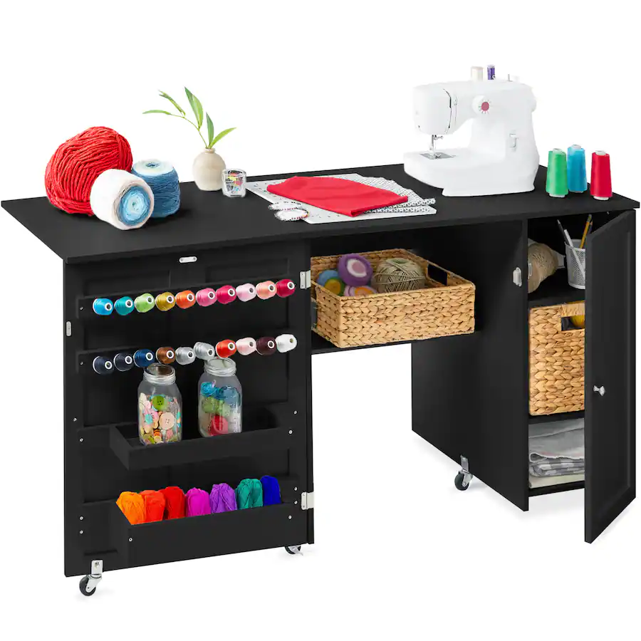 Best Choice Products Large Portable Multipurpose Folding Sewing Table w ...