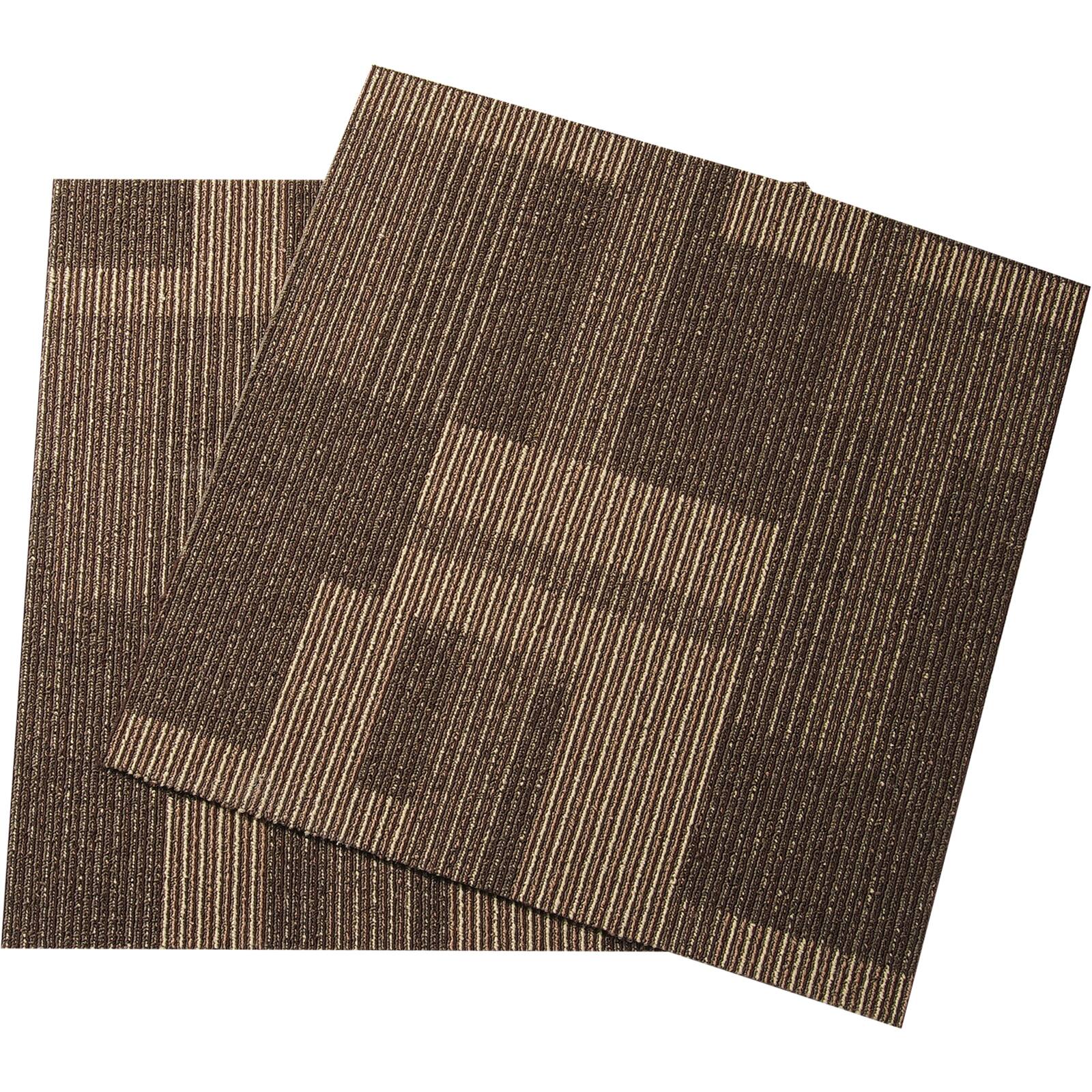 Alt View 5. VEVOR - Carpet Tiles Reusable, 24"x 24"Carpet Squares With Padding Attached, Soft Padded Carpet Tiles, Easy Install DIY - Mixed Brown.