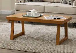 Kings Brand Furniture - Charlie Rectangular Coffee Table, Center Table, Cocktail Tea Table for Living Room - Light/Pastel Grey