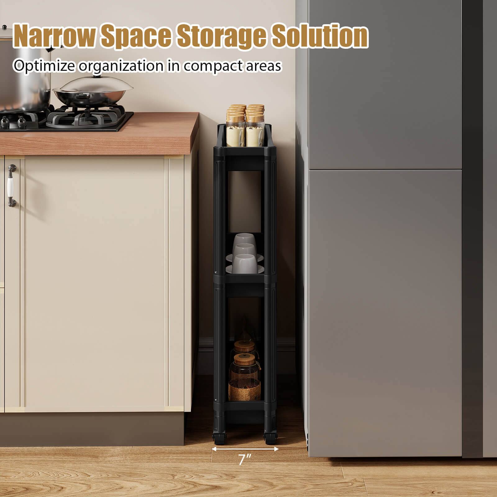 Narrow Space Storage Solution  
Optimize organization in compact areas  

7"