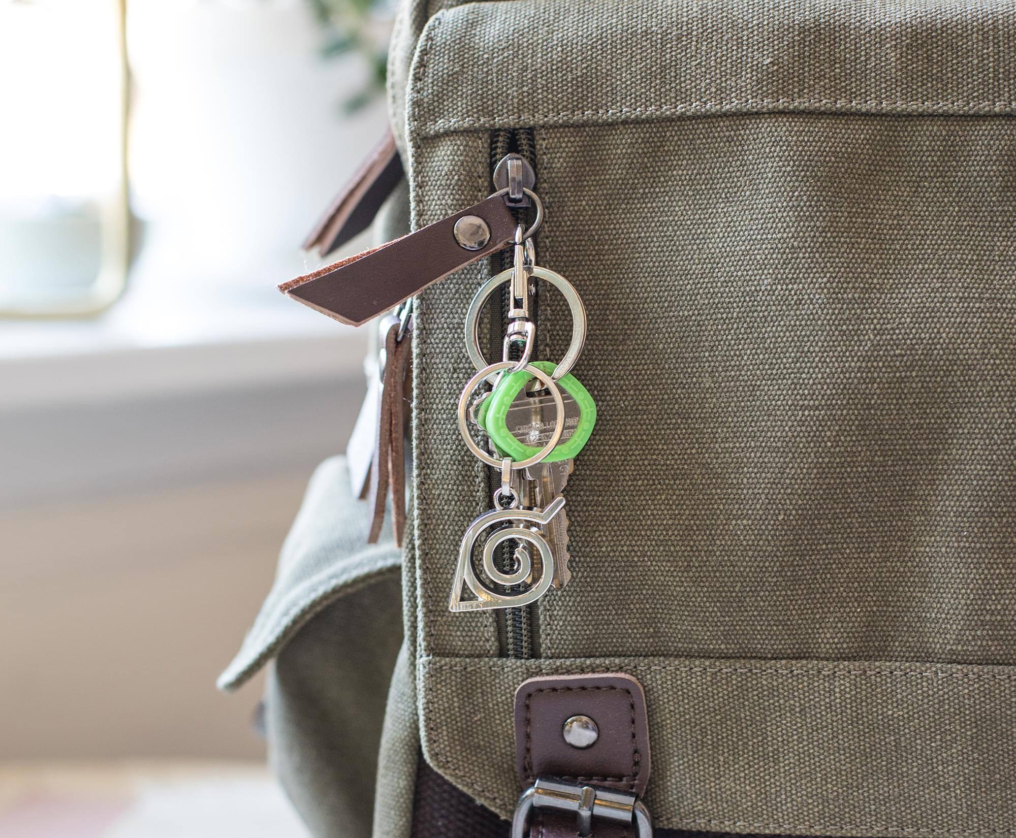 Alt View 3. SalesOne LLC - Naruto Shippuden Hidden Leaf Village Logo Enamel Pendant Keychain - Silver.