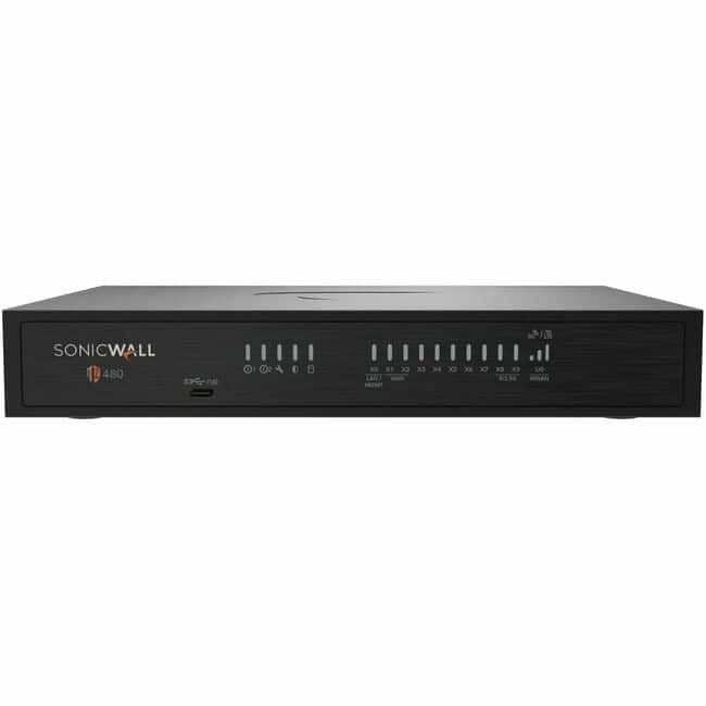 SonicWall - TZ480 Network Security/Firewall Appliance - Intrusion Prevention - 8 Port - Gigabit Ethernet, 5 Gigabit - Unknown