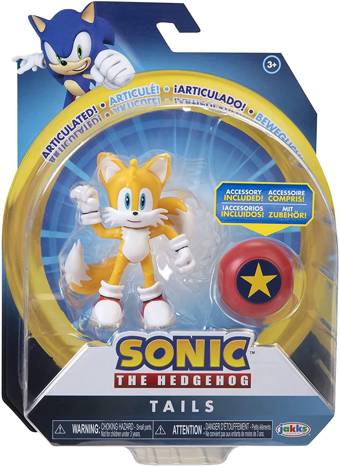 3+  
ARTICULATED! ARTICULADO! ARTICULÉ! BEWEGLICH!  
ACCESSORY INCLUDED! ACCESSOIRE COMPRIS! ACCESORIOS INCLUIDOS! ZUBEHÖR!  

SONIC™ THE HEDGEHOG TAILS  

WARNING: CHOKING HAZARD - Small parts. Not for children under 3 years.  
ATTENTION: DANGER D'ÉTOUFFEMENT - Petits éléments. Ne convient pas aux enfants de moins de 3 ans.  

Jakks Pacific