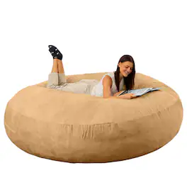 Jaxx - 6 Foot Cocoon - 2-in-1 Convertible Bean Bag Bed & Large Bean Bag Chair for Adults - Camel
