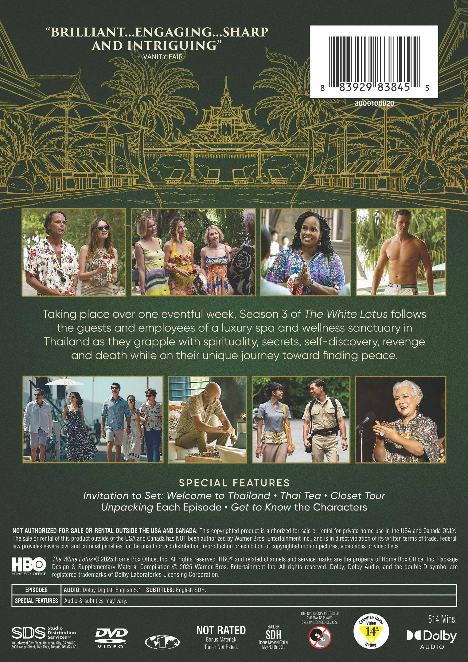 Back. The White Lotus: The Complete Third Season [DVD].