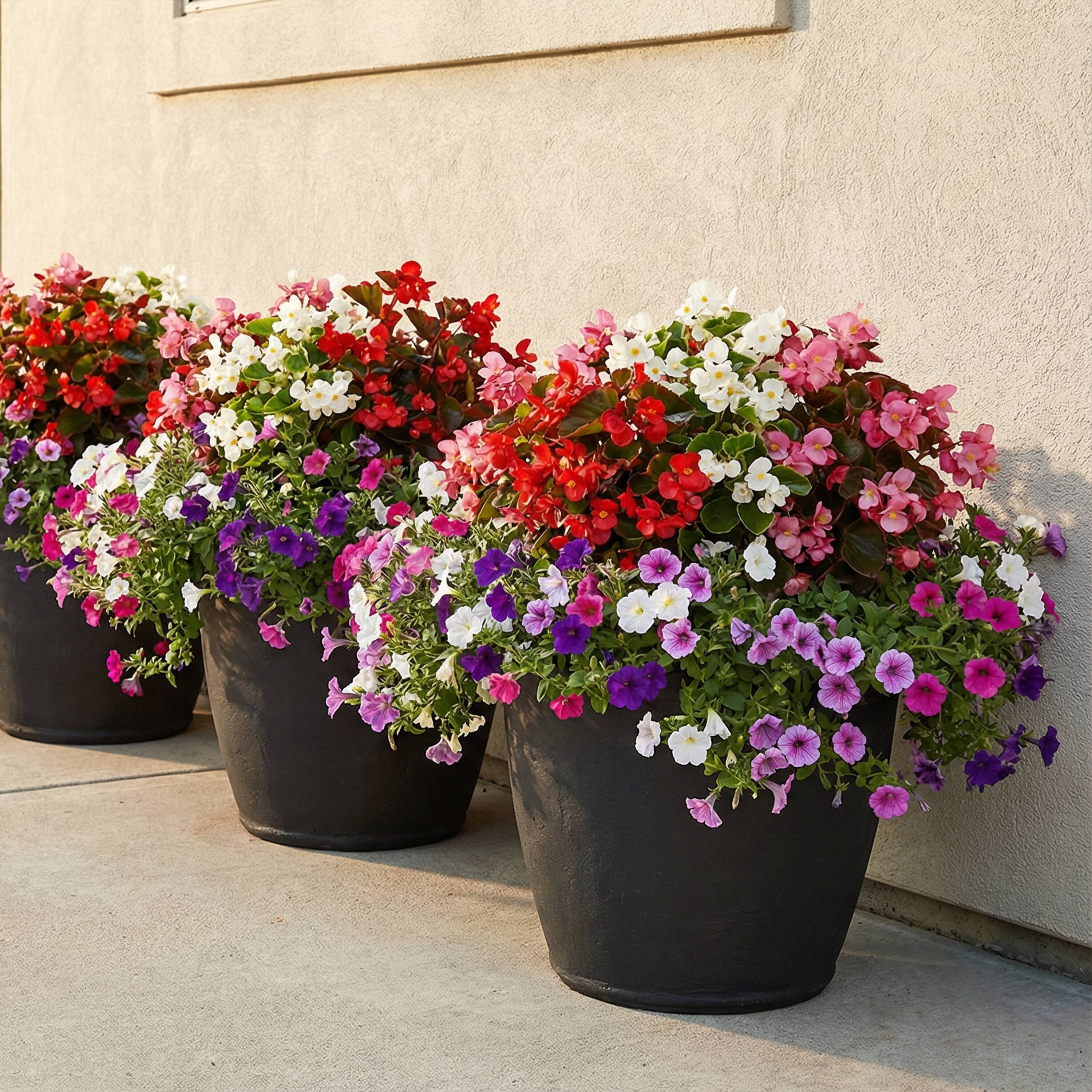 Alt View 10. Sunnydaze - 20 in Anjelica Dual-Wall Polyresin Planter - Set of 2 - Matte Black.