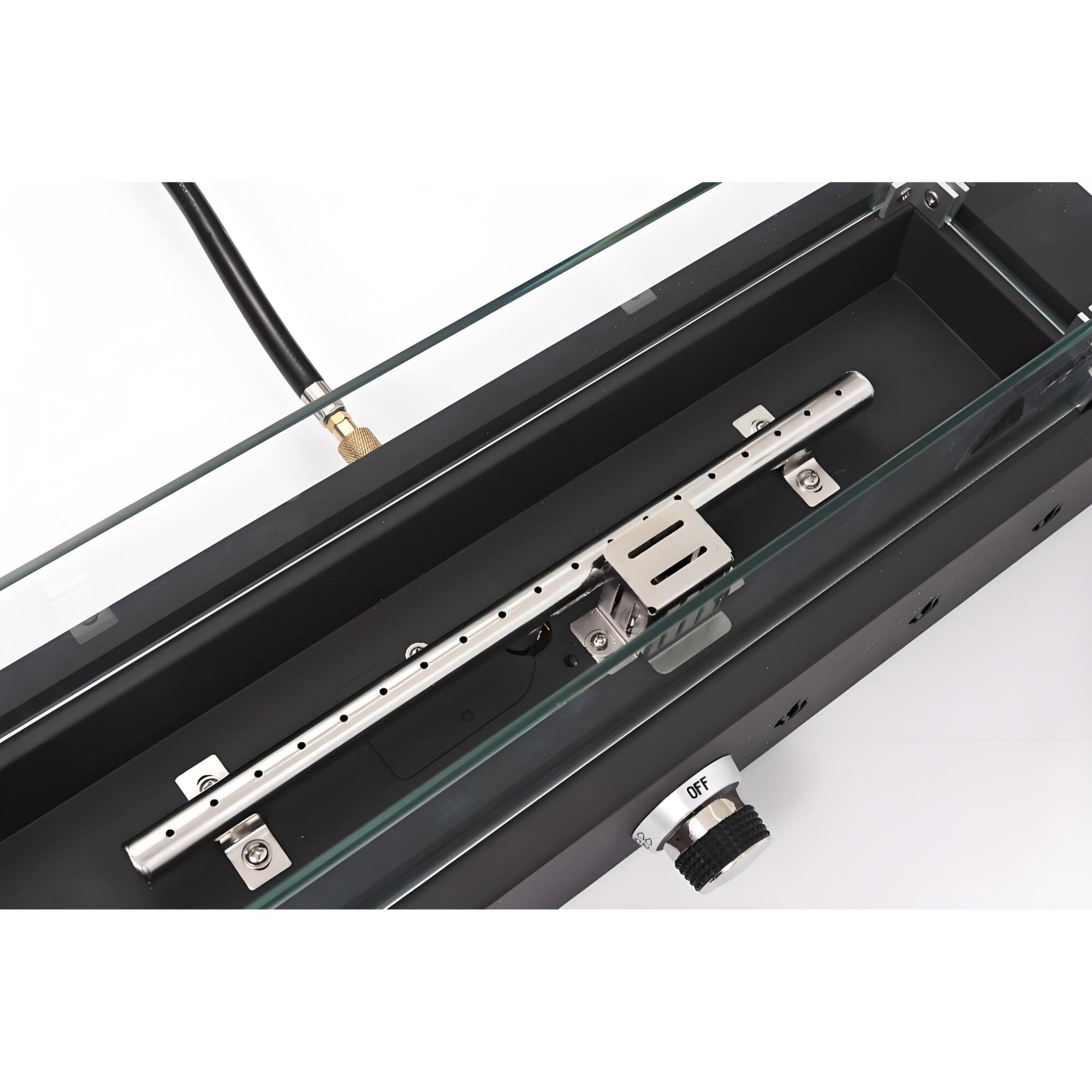 Alt View 8. Boyel Living - 28 Inch Rectangular Propane Fire Pit 40000 BTU Steel Wind Resistant Outdoor Fire Pit Glass Beads Design - Black.