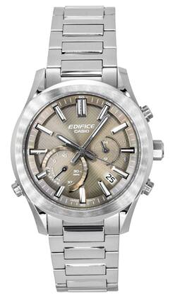 Casio - Edifice Analog Chronograph Smartphone Link Stainless Steel Dial Solar EQB-1300D-5A 100M Men's Watch - Brown