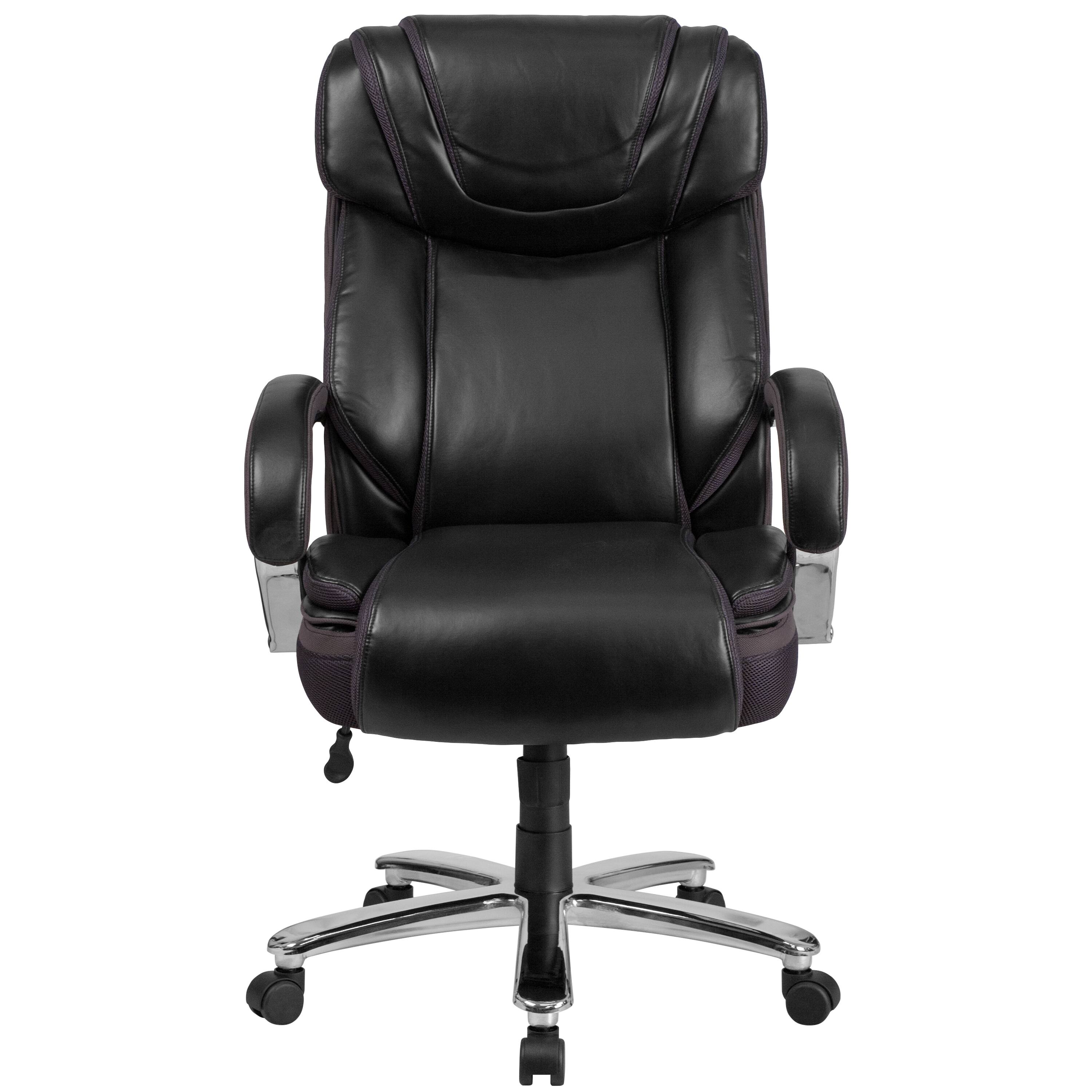 Alt View 7. Emma + Oliver - 500 lb. Big & Tall LeatherSoft Executive Ergonomic Office Chair with Wide Seat - Black.