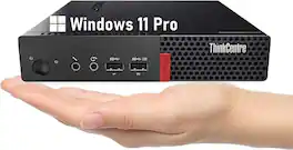Lenovo - Refurbished Excellent - ThinkCentre M710Q Tiny Desktop, Core 6th Gen 3.70GHz, 8GB DDR4 RAM, 256GB SSD, Keyboard & Mouse, WiFi, BT, Win11P - Black