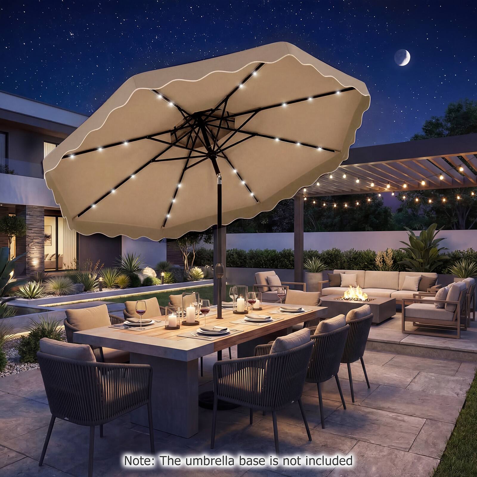 Note: The umbrella base is not included