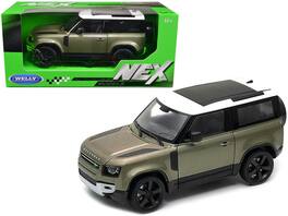 2020 Land Rover Defender Top "NEX Models" 1/26 Diecast Model Car by Welly - Green Metallic with White