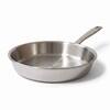 Front. Alva - Alva Maestro 8" 5-Ply Stainless Steel Frying Pan with Glass Lid - Oven Safe - Silver.