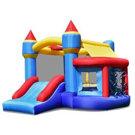 Gymax - Inflatable Bounce House Castle Slide Bouncer Kids without Blower