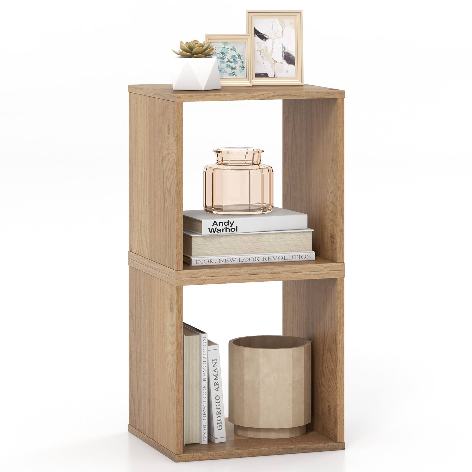 Ecooso - 2 Cubes Stackable Bookcase - Natrual