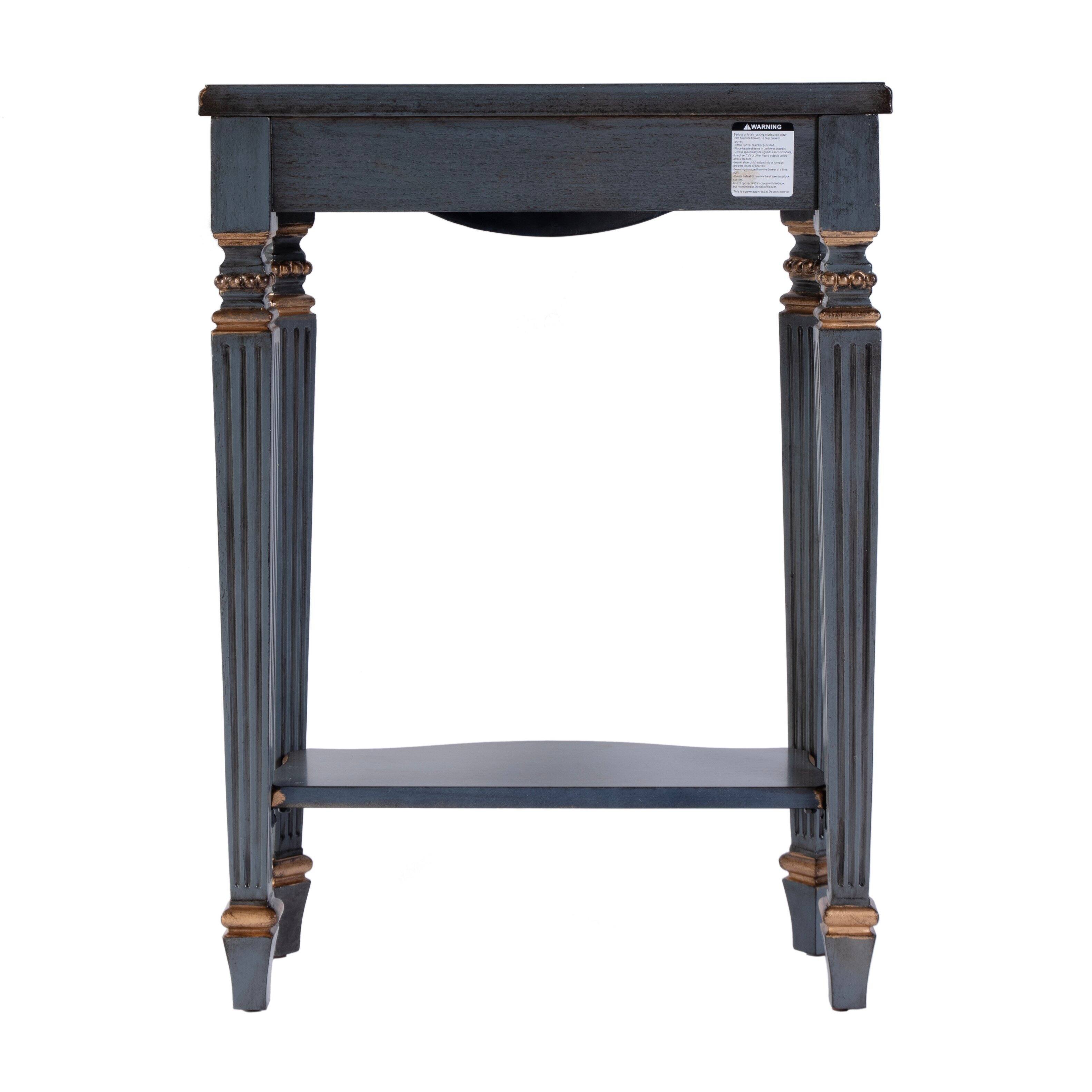 Alt View 3. Butler Specialty - Cheshire 22 in. W Rectangular Wood Ballerina Console Table with Open Shelf - Pastel Blue.