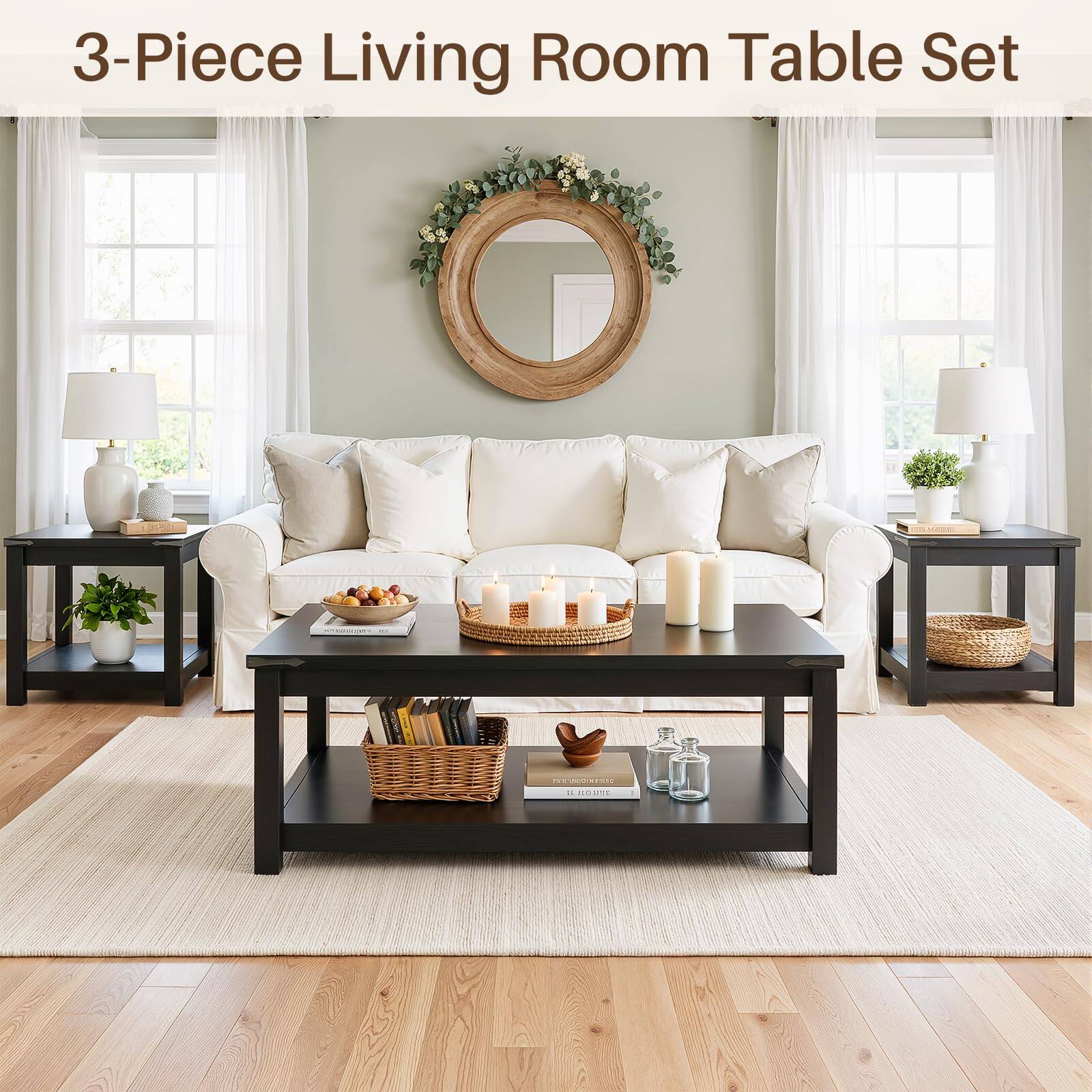 3-Piece Living Room Table Set